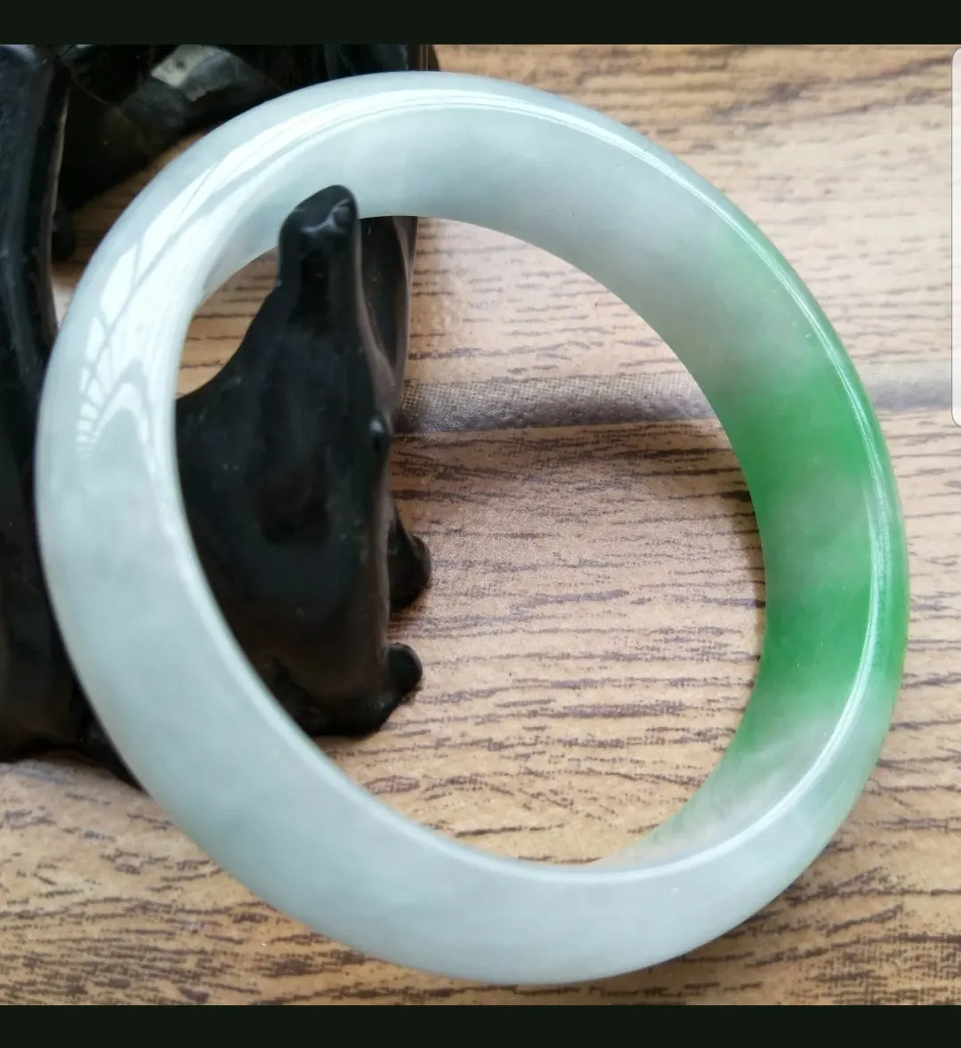 57/58/59mm Certified Natural Jadeite Emerald A*Jade HandCarved Bangle H657