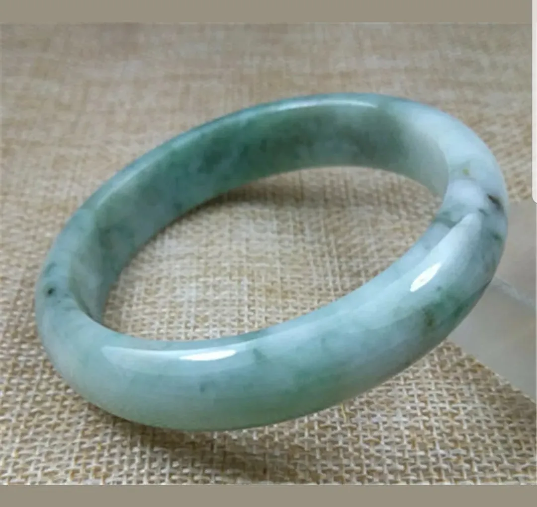 57/58/59mm Certified Natural Jadeite Emerald A*Jade HandCarved Bangle X1436
