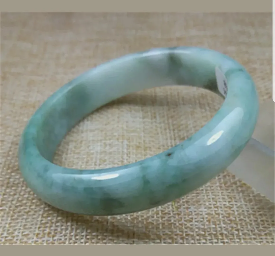 57/58/59mm Certified Natural Jadeite Emerald A*Jade HandCarved Bangle X1436