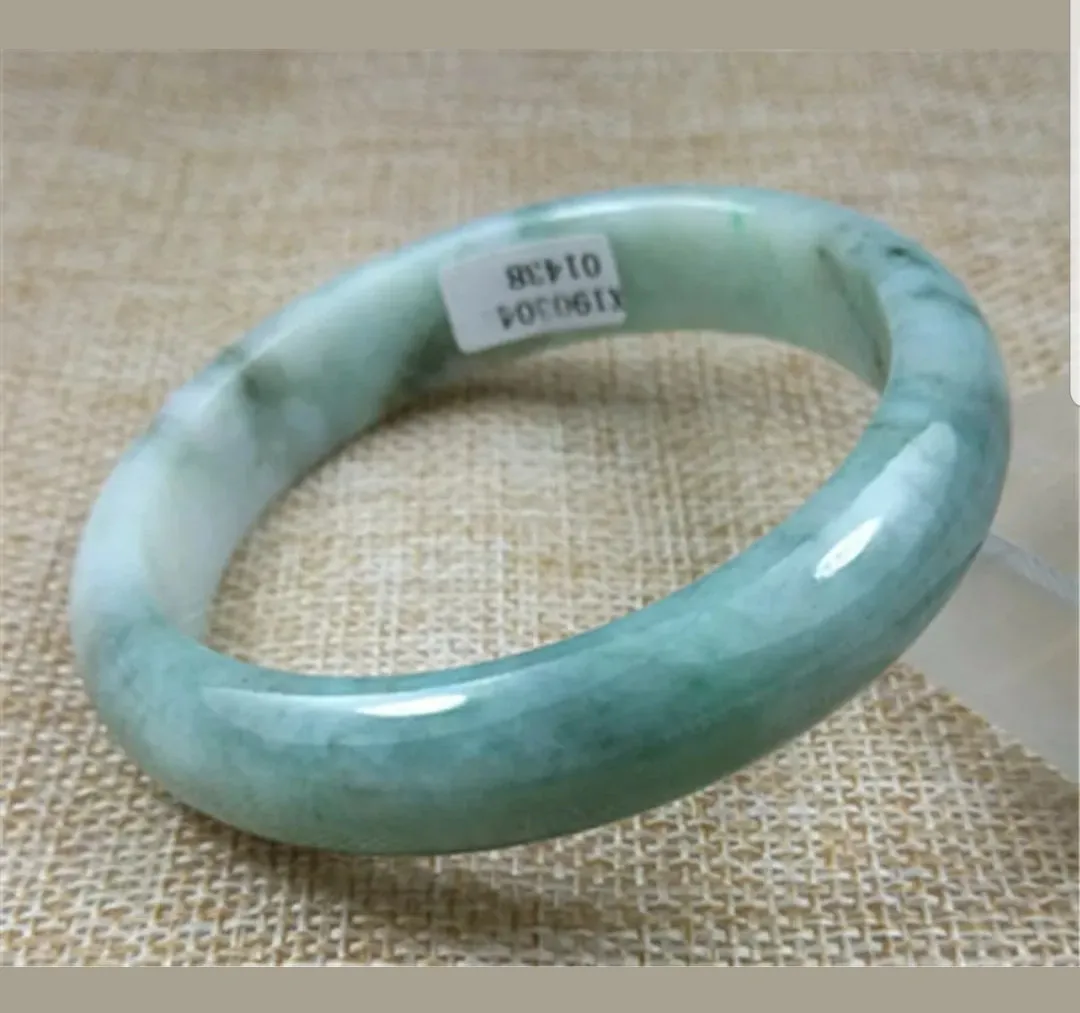 57/58/59mm Certified Natural Jadeite Emerald A*Jade HandCarved Bangle X1436