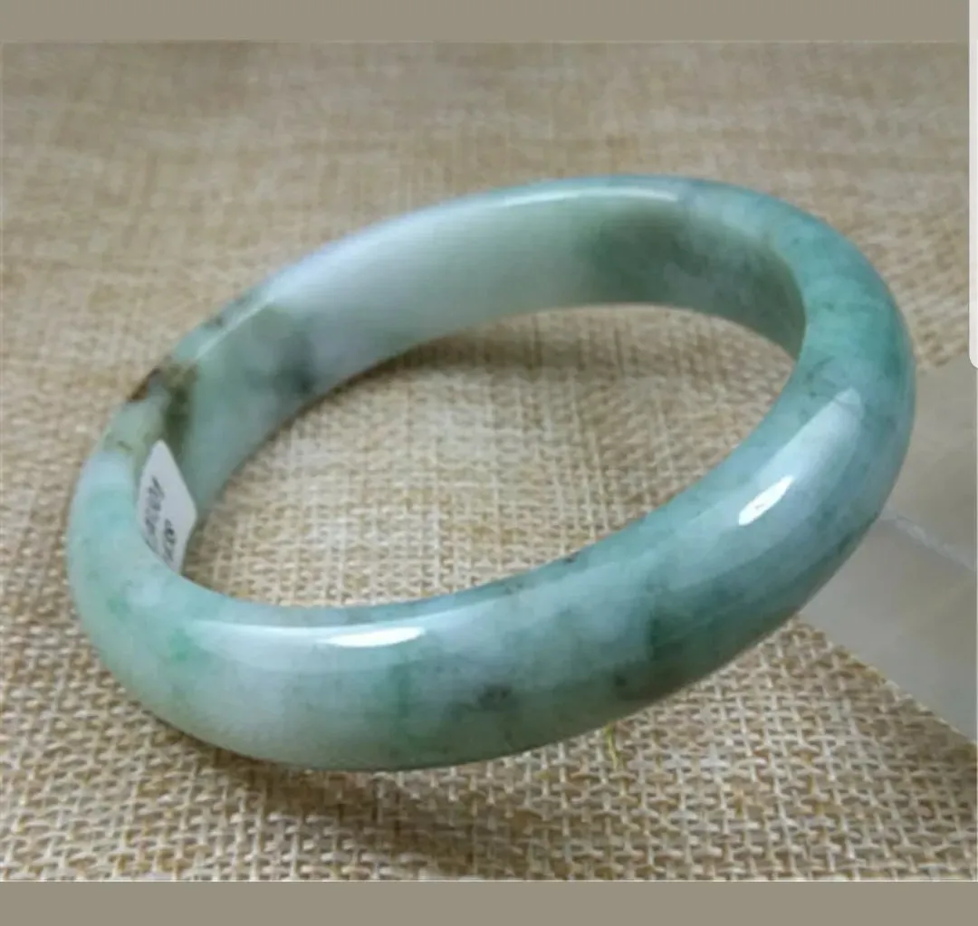 57/58/59mm Certified Natural Jadeite Emerald A*Jade HandCarved Bangle X1436