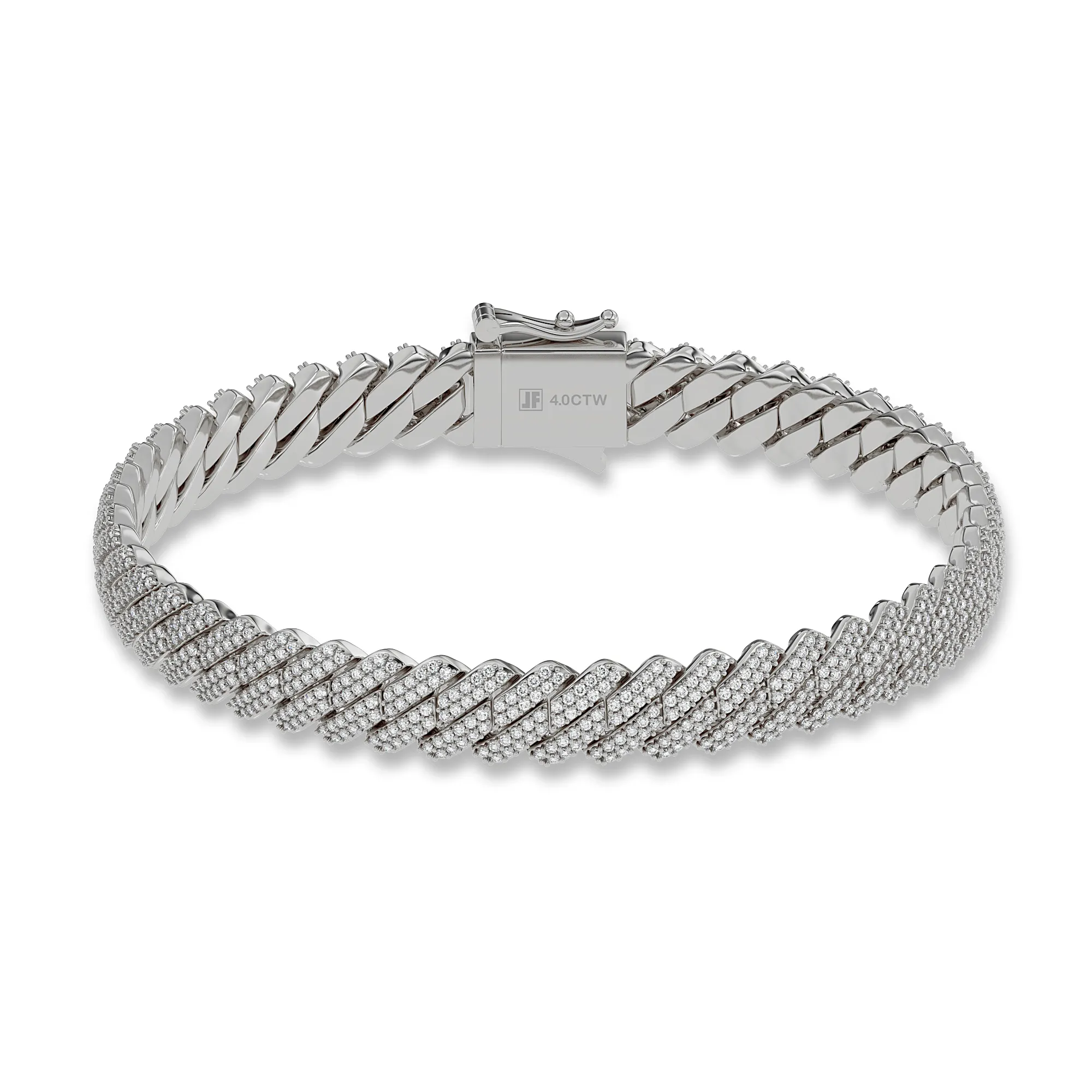 8MM VVS Moissanite Straight Edge Cuban Bracelet