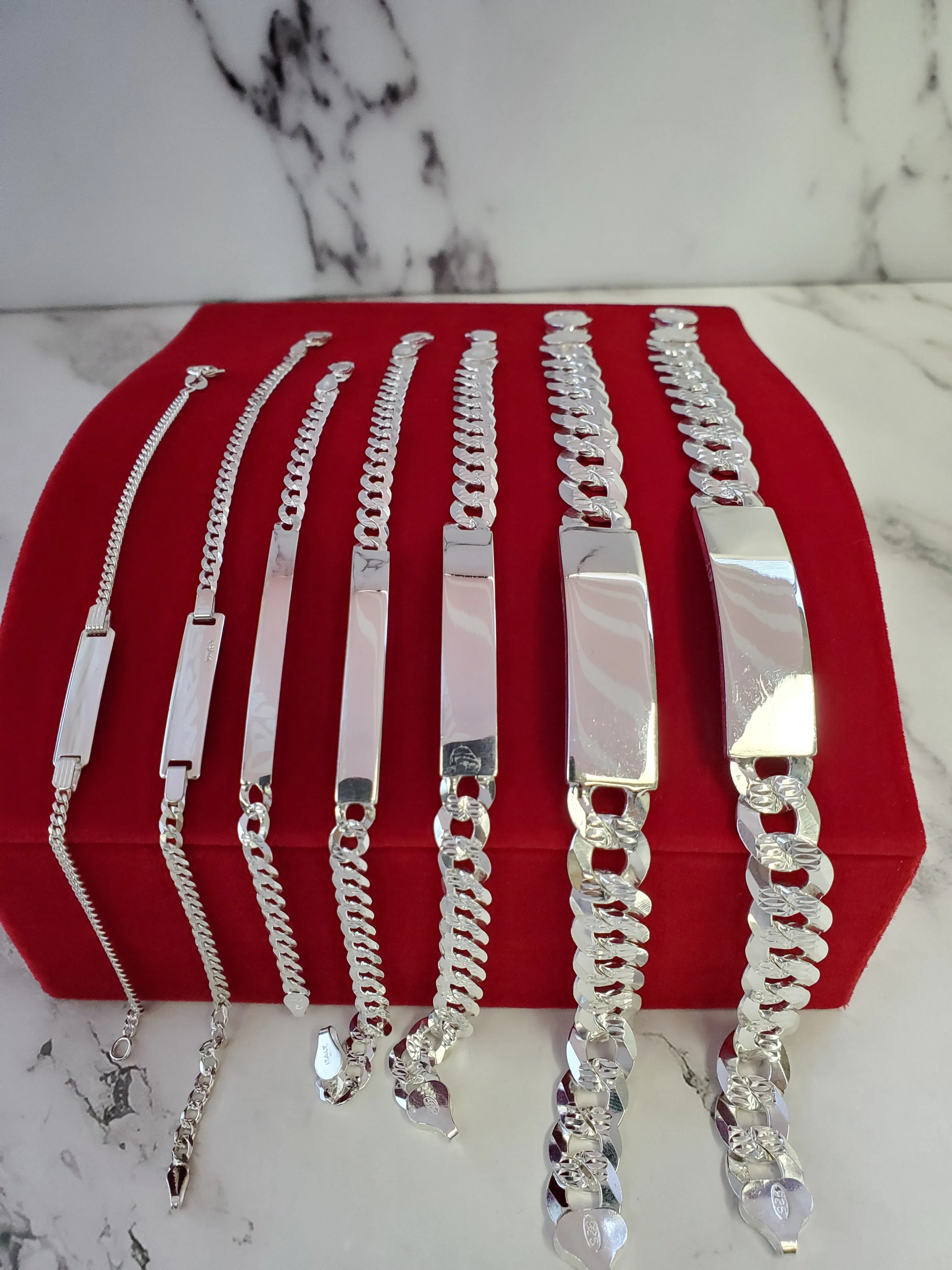 925 Sterling Italian Silver Cuban Link ID Bracelet Men and Women (FREE ENGRAVING)
