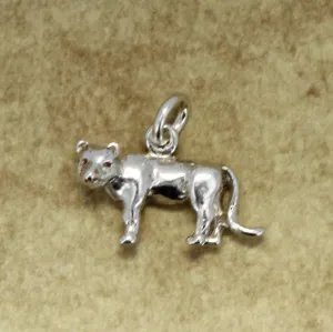 925 Sterling Silver Mountain Lion Charm