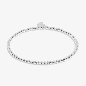 A Little 5mm Bead Stacking Bracelet In Silver Plating