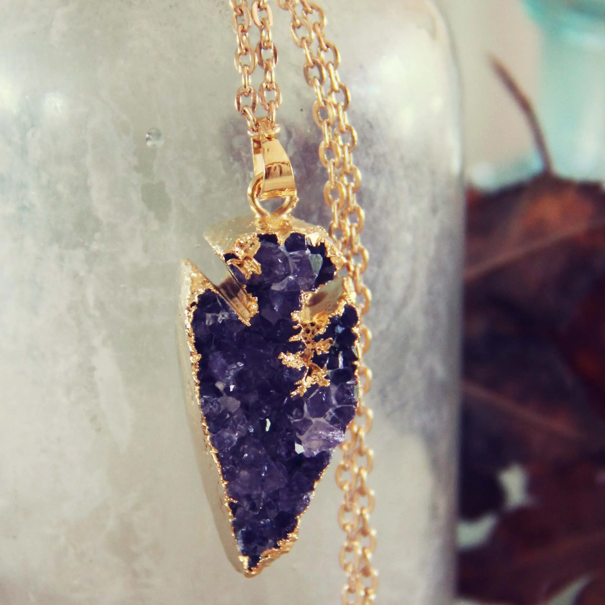 Amethyst Arrow Necklace