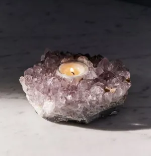 AMETHYST CLUSTER CANDLE HOLDER