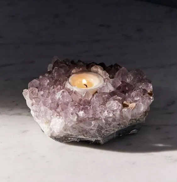 AMETHYST CLUSTER CANDLE HOLDER