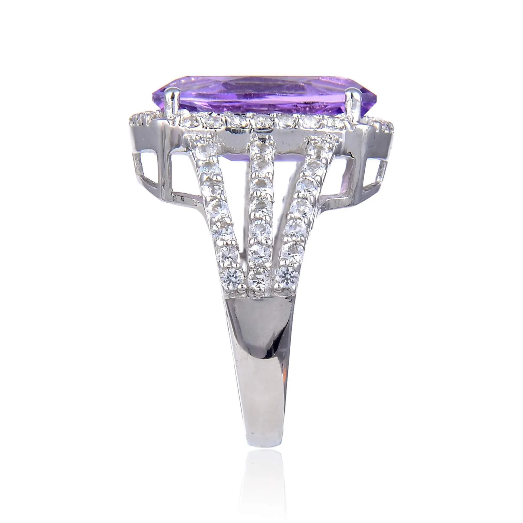 Amethyst Cushion Statement Ring