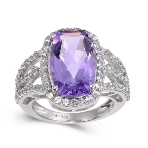 Amethyst Cushion Statement Ring
