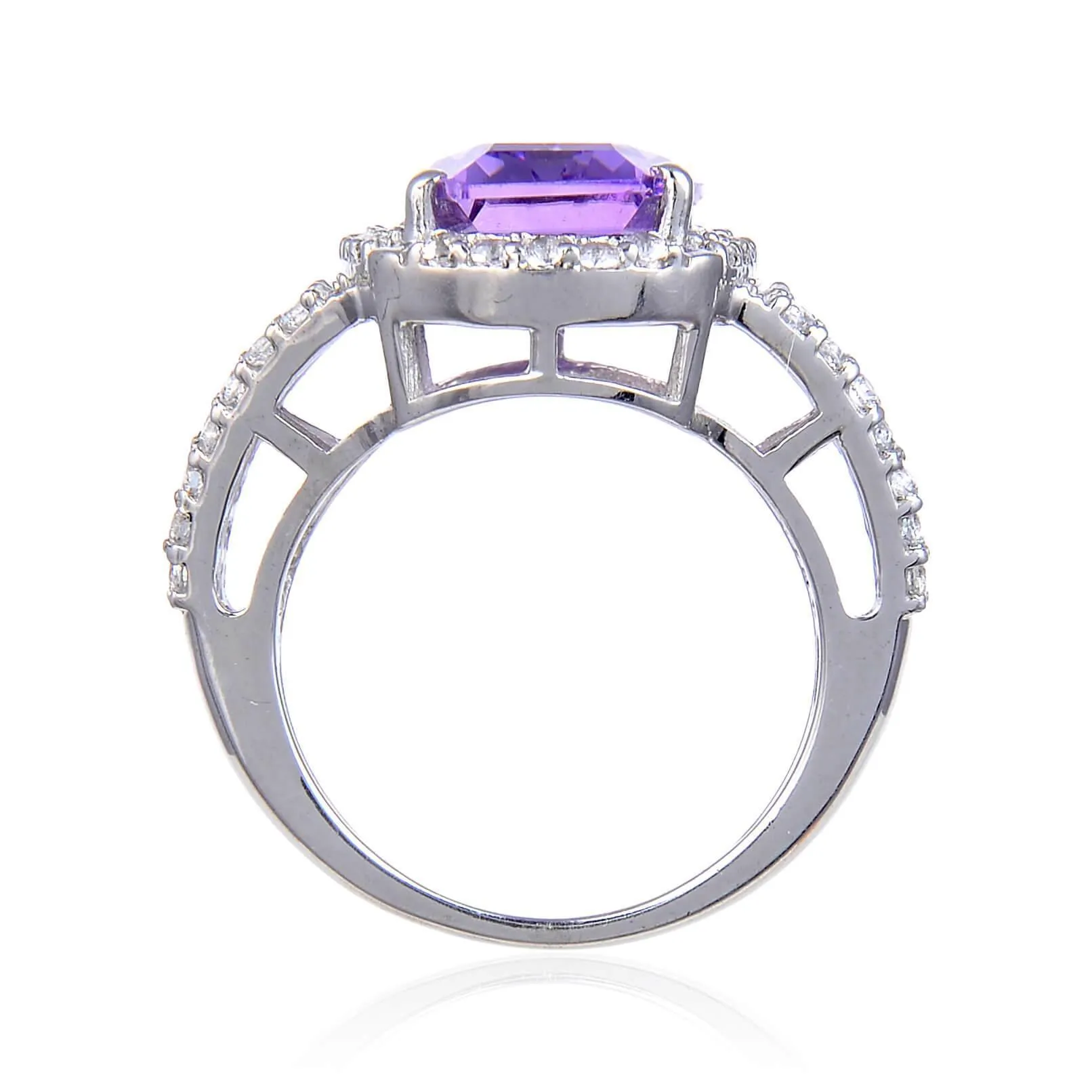 Amethyst Cushion Statement Ring