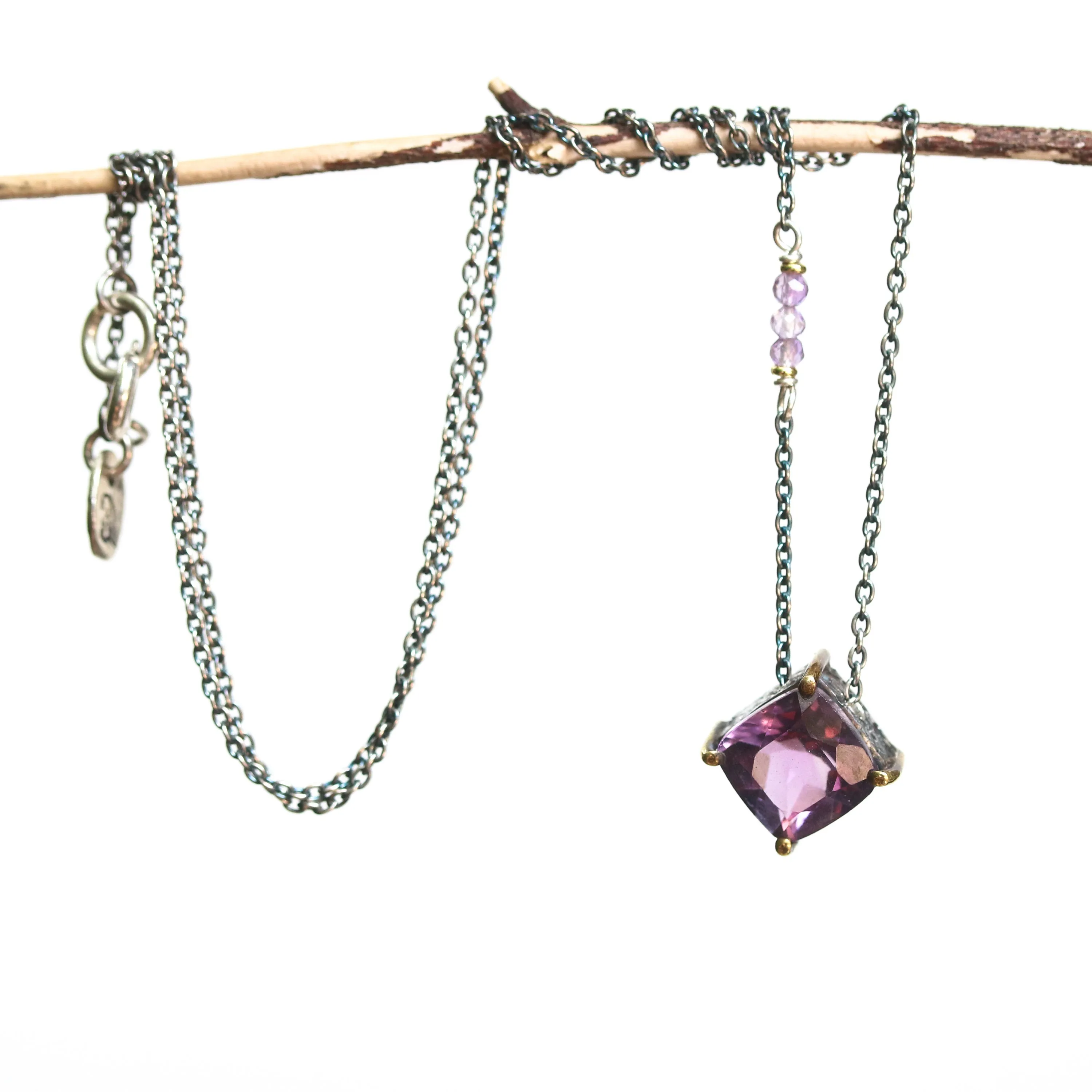 Amethyst pendant, Amethyst necklace, Silver necklace, Gemstone necklace, boho jewellery, boho necklace, birthstone jewellery