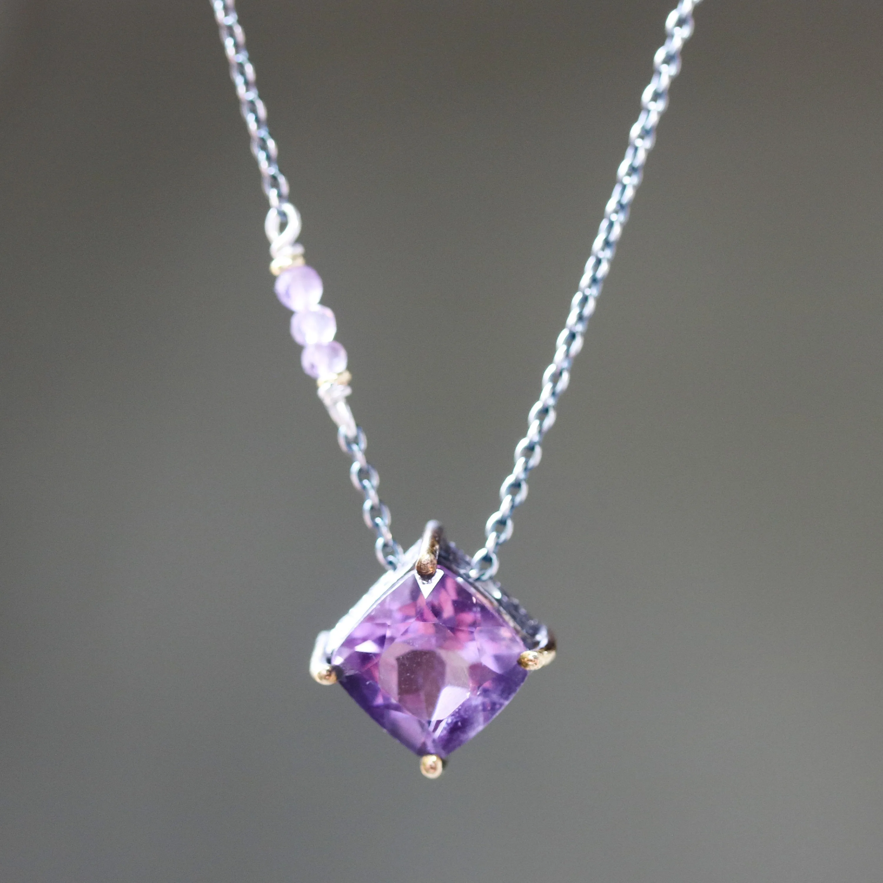 Amethyst pendant, Amethyst necklace, Silver necklace, Gemstone necklace, boho jewellery, boho necklace, birthstone jewellery
