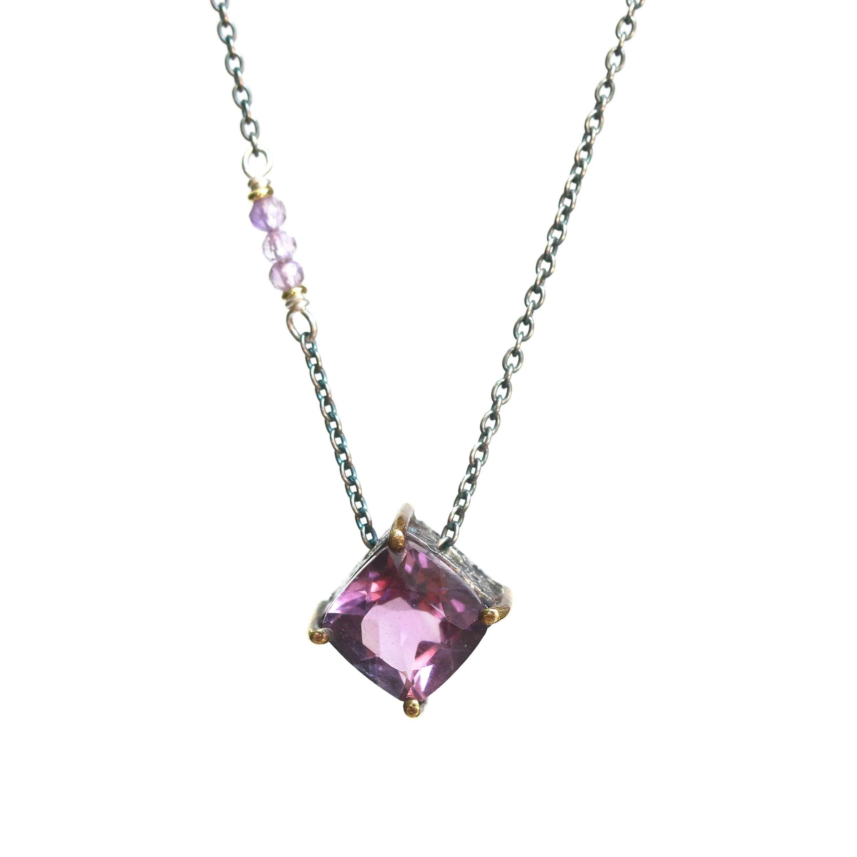 Amethyst pendant, Amethyst necklace, Silver necklace, Gemstone necklace, boho jewellery, boho necklace, birthstone jewellery