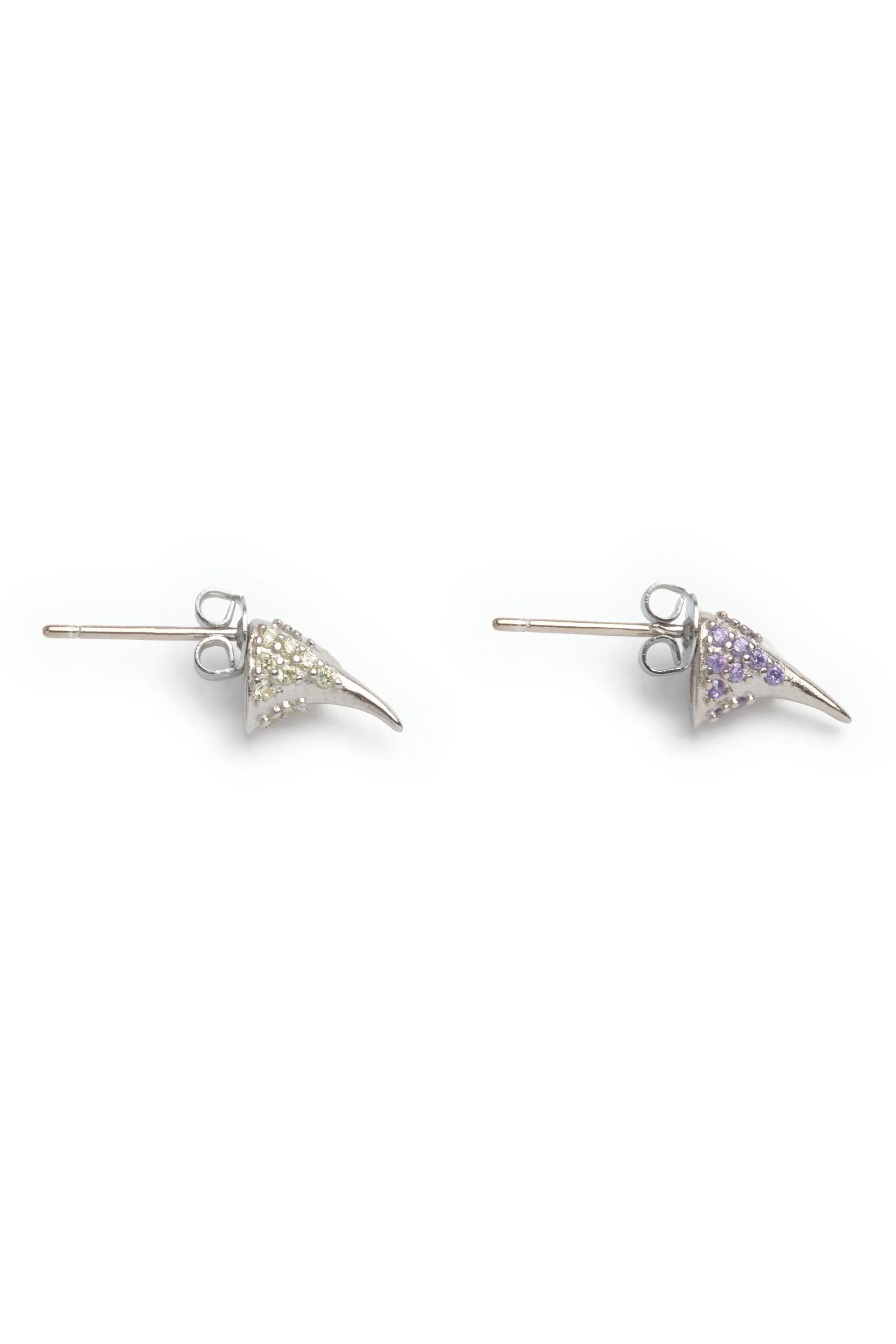 AMETHYST SOFT YELLOW RHINESTONE HORN STUDS
