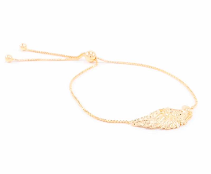 Angel Wing Bolo Friendship Bracelet, White Rhodium