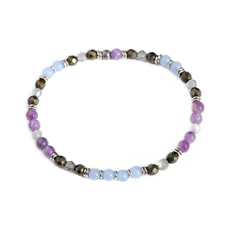 Angelite and Amethyst Delicate Bracelet *Final Sale*