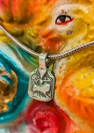 Antique Indian god amulet pendants - Durga