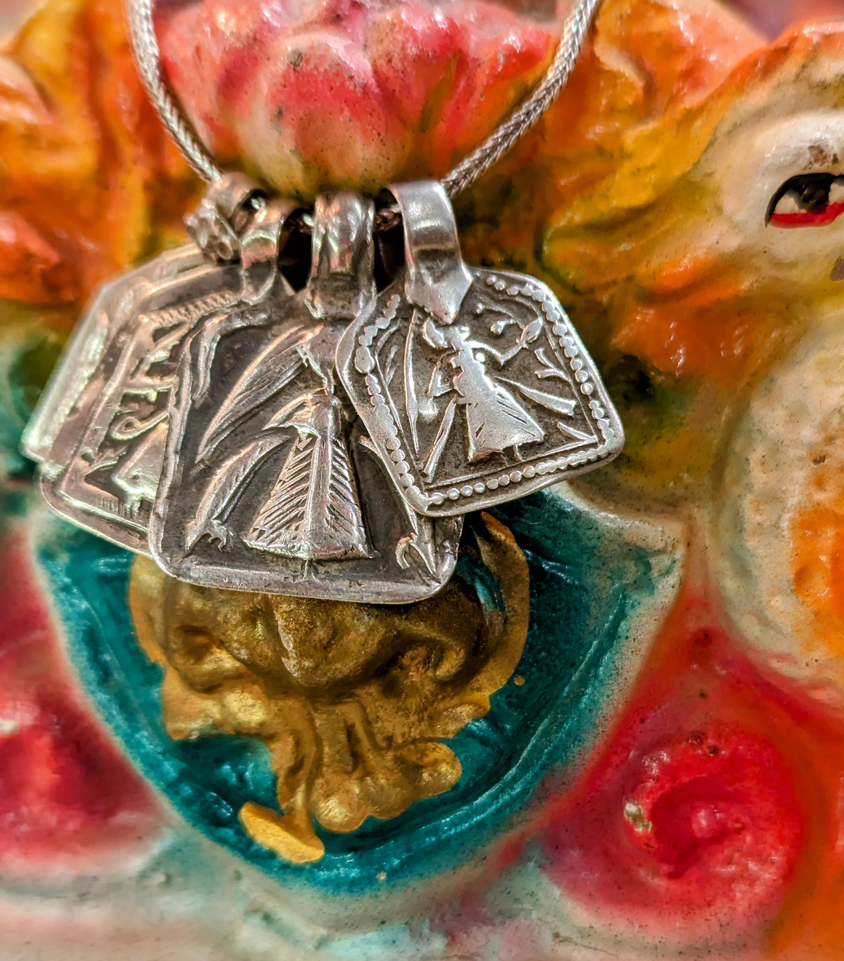 Antique Indian god amulet pendants - Kansari