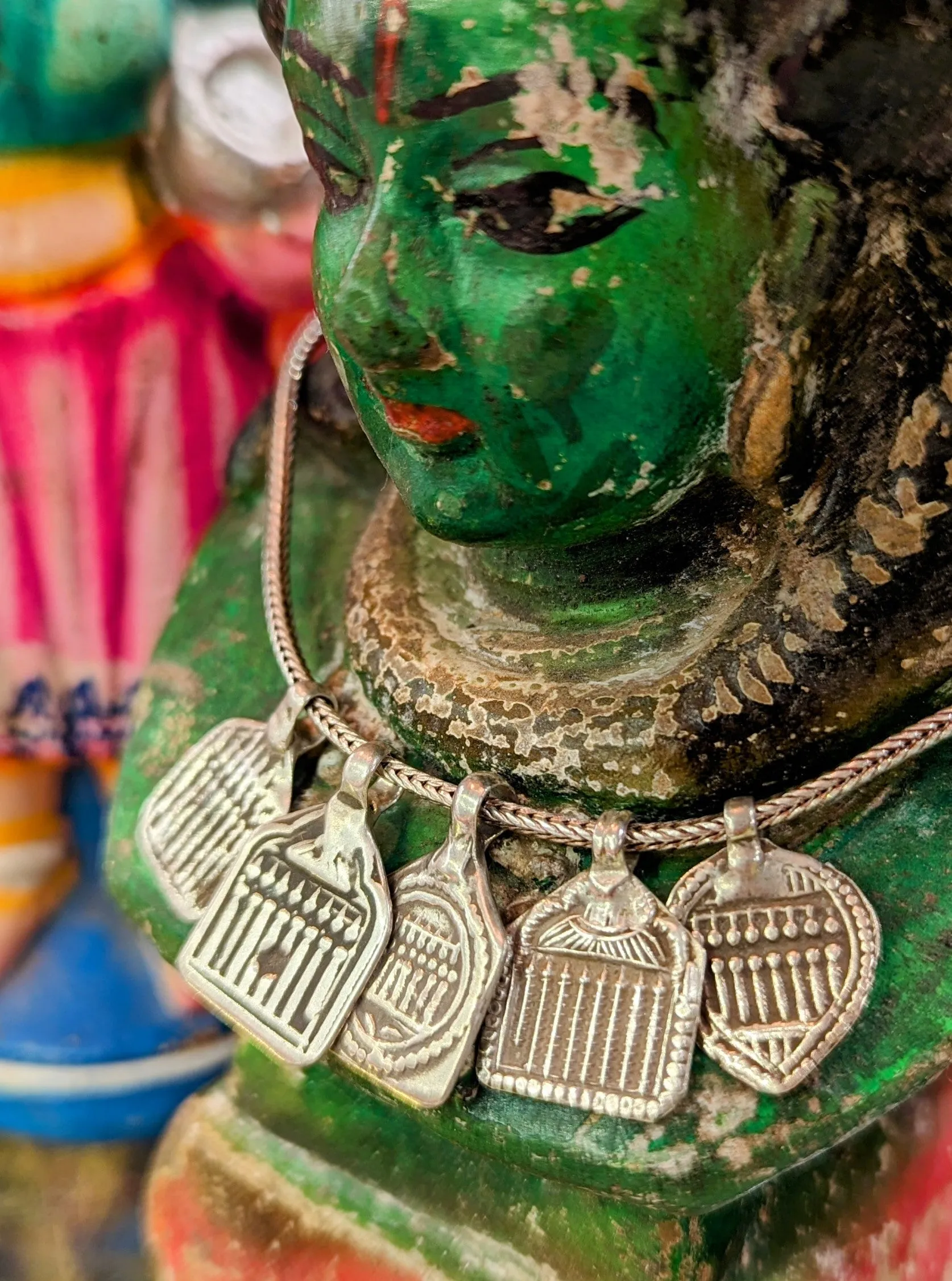 Antique Indian god amulet pendants - Seven sisters