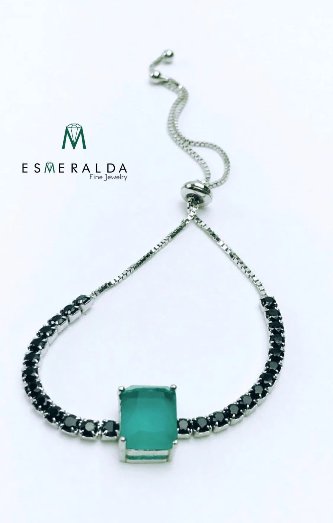 Aqua Gemstone Adjustable Bracelet