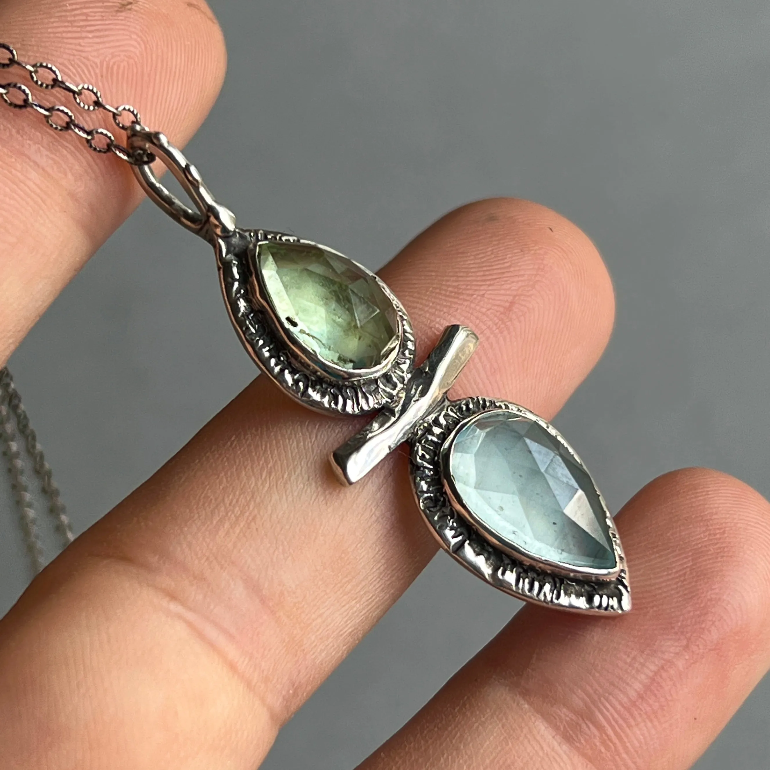 Aquamarine Silver Pendant