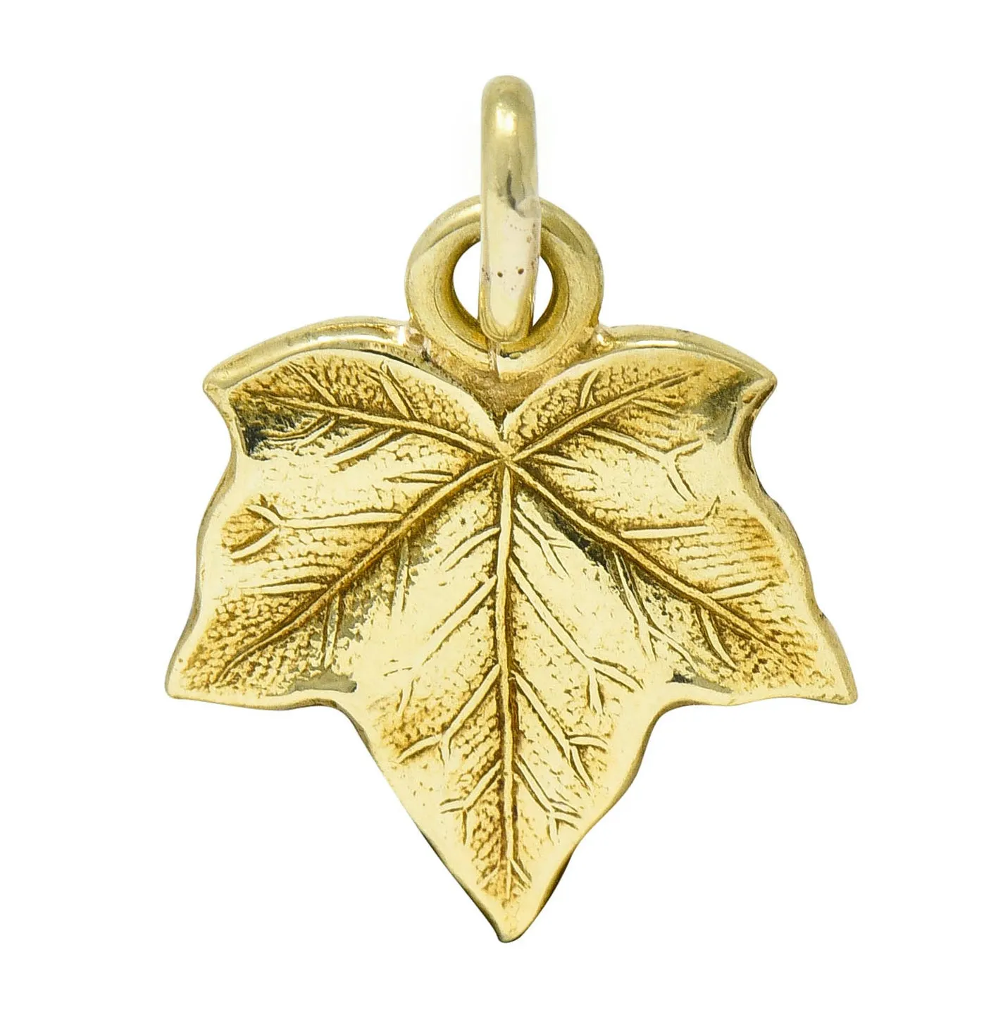 Art Nouveau 14 Karat Gold Ivy Leaf Charm