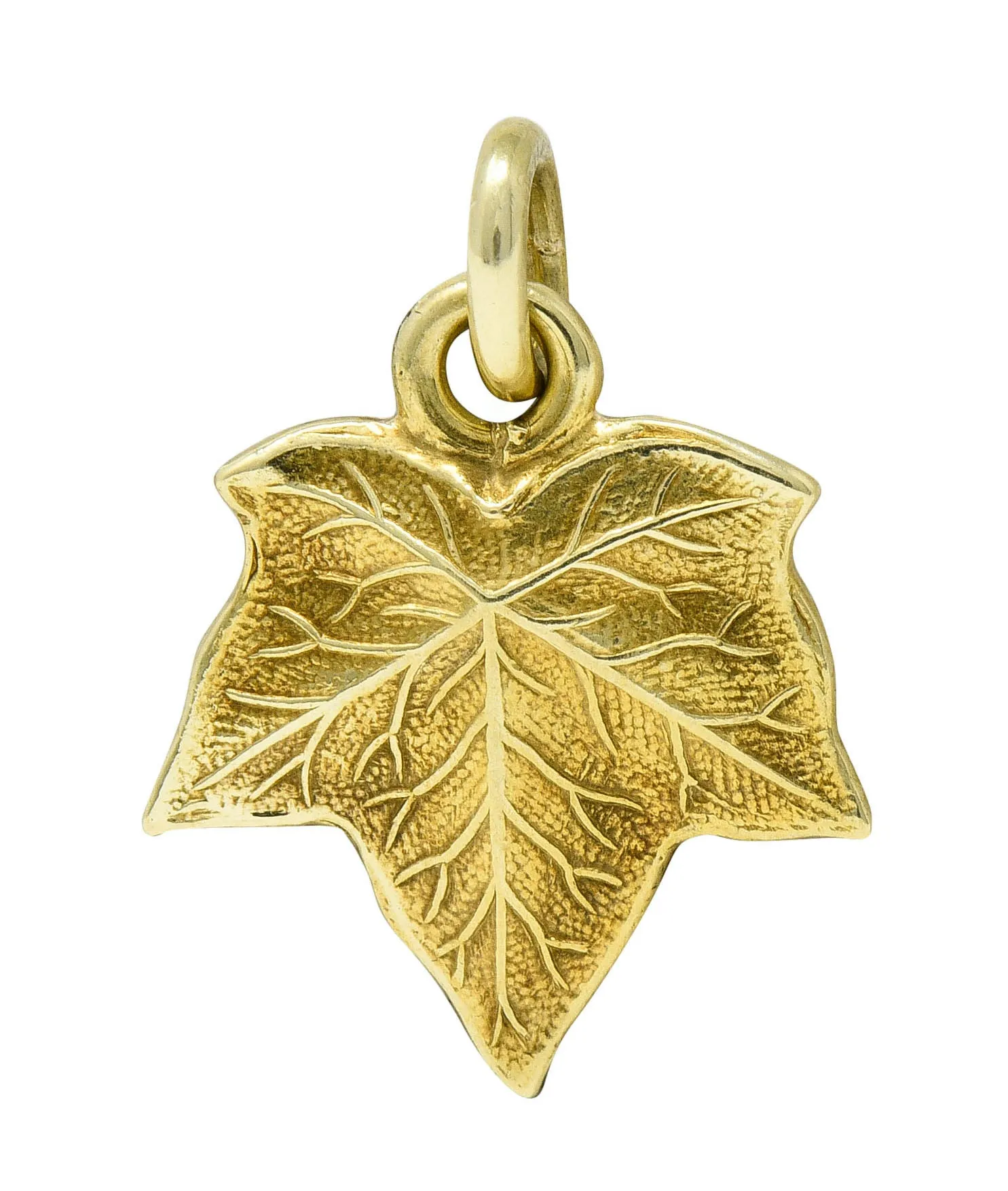 Art Nouveau 14 Karat Gold Ivy Leaf Charm