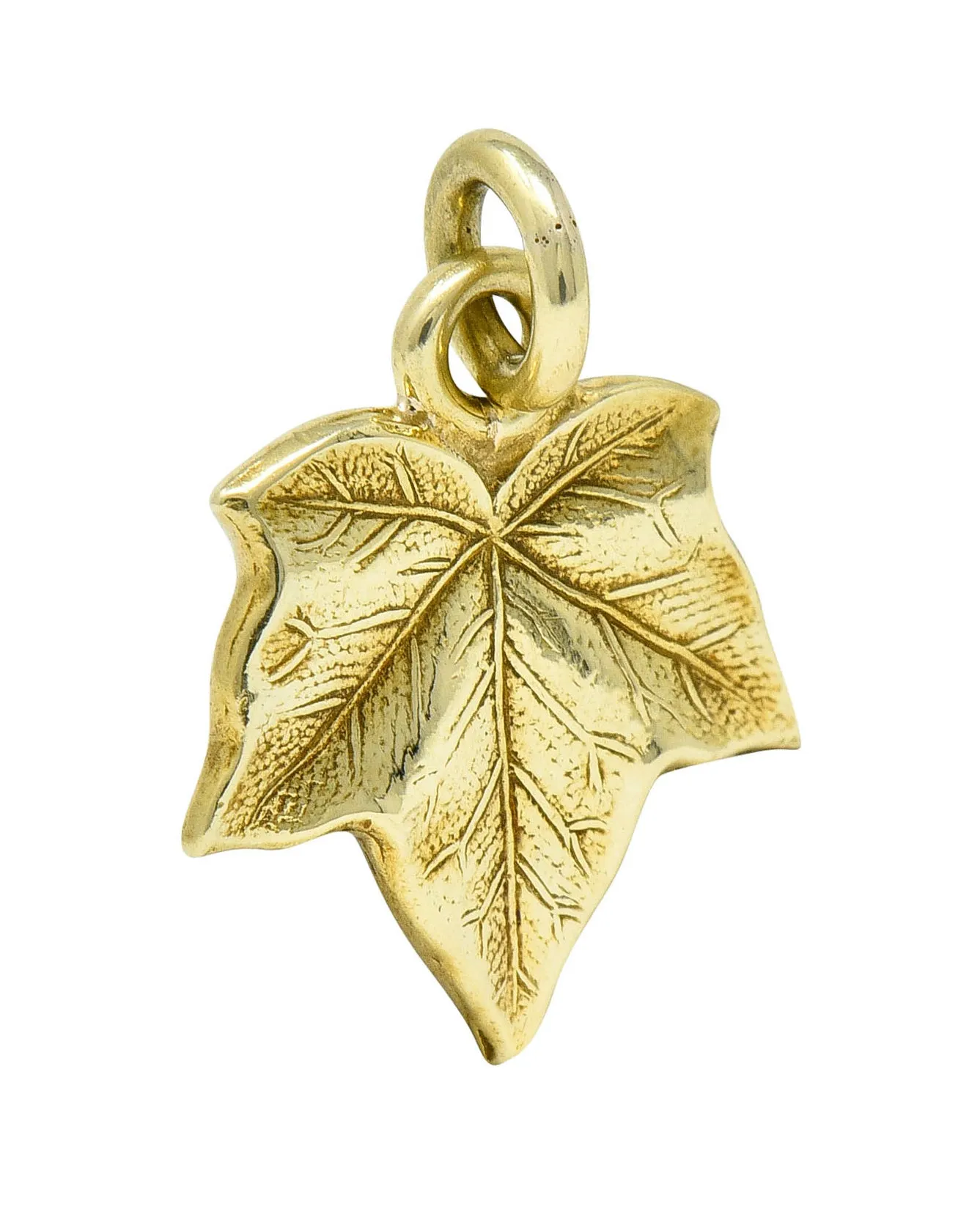 Art Nouveau 14 Karat Gold Ivy Leaf Charm