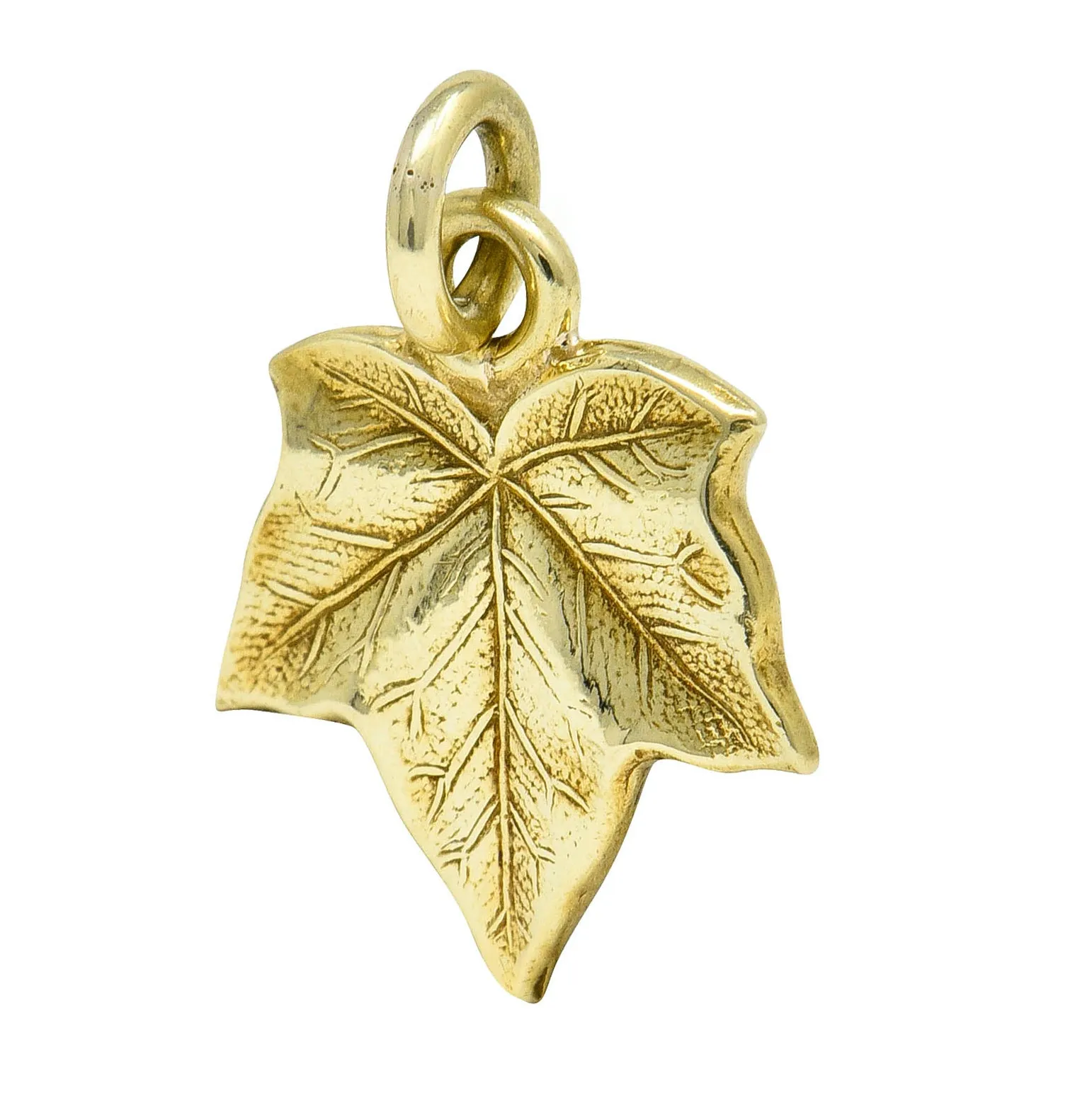 Art Nouveau 14 Karat Gold Ivy Leaf Charm