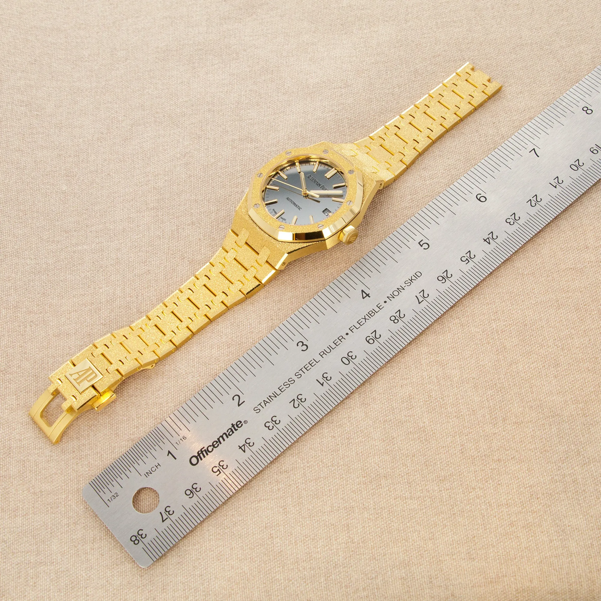 Audemars Piguet Frosted Yellow Gold Carolina Bucci Royal Oak Ref. 15454