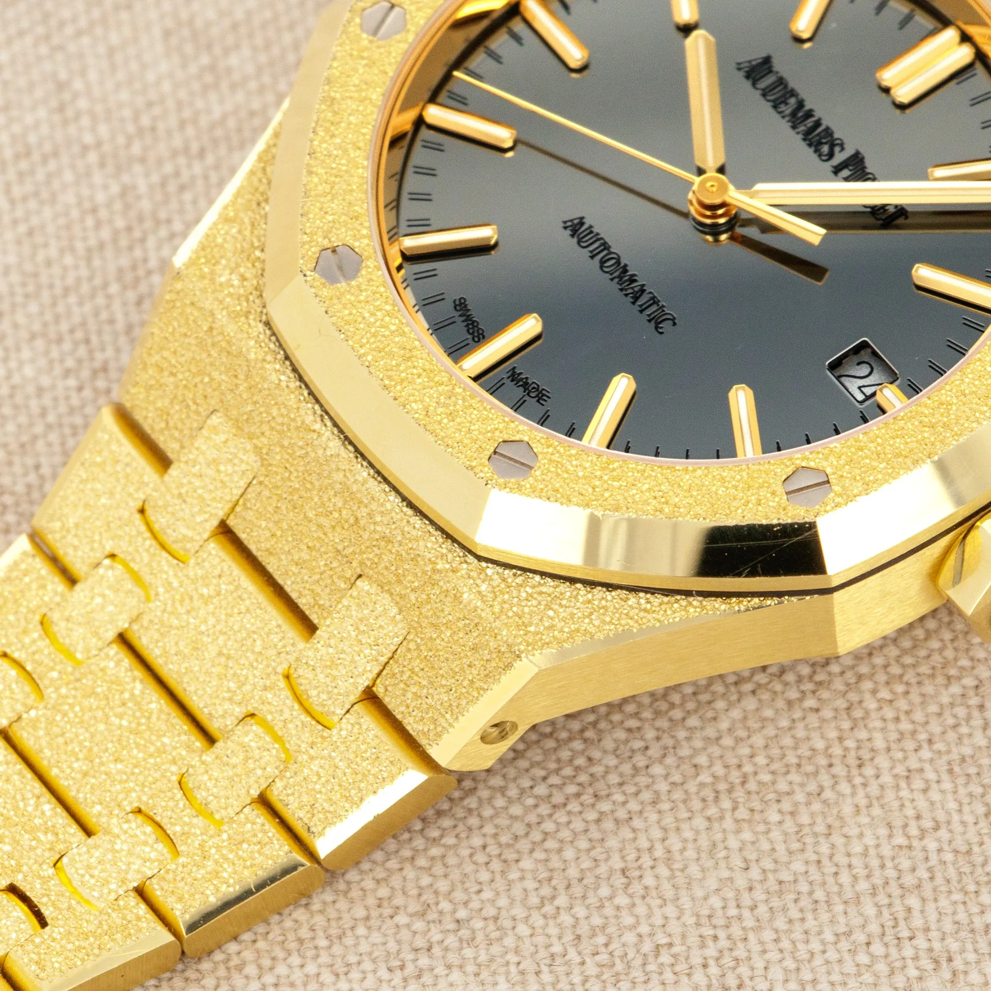 Audemars Piguet Frosted Yellow Gold Carolina Bucci Royal Oak Ref. 15454