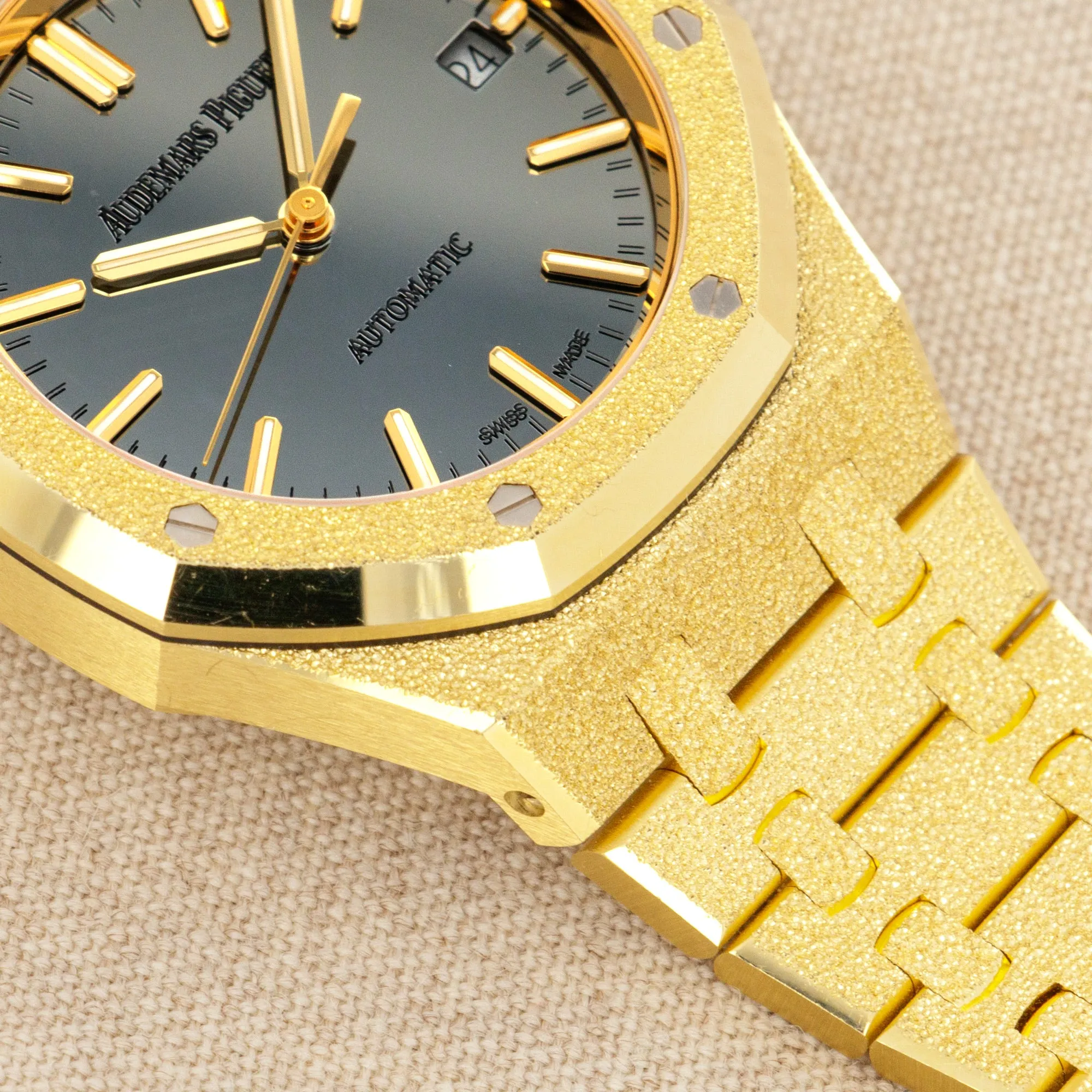 Audemars Piguet Frosted Yellow Gold Carolina Bucci Royal Oak Ref. 15454