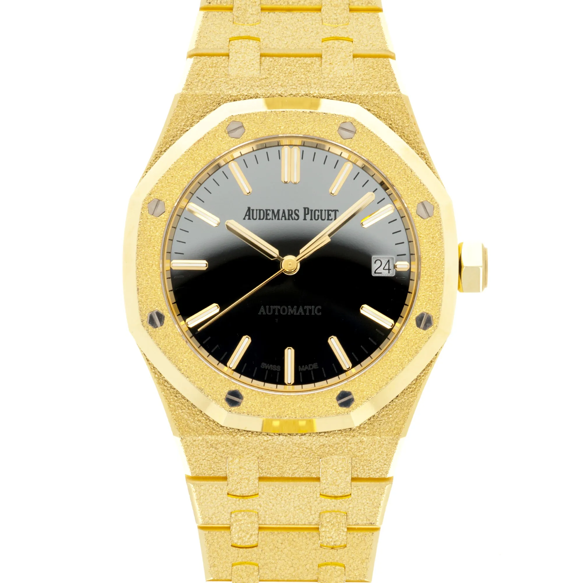 Audemars Piguet Frosted Yellow Gold Carolina Bucci Royal Oak Ref. 15454