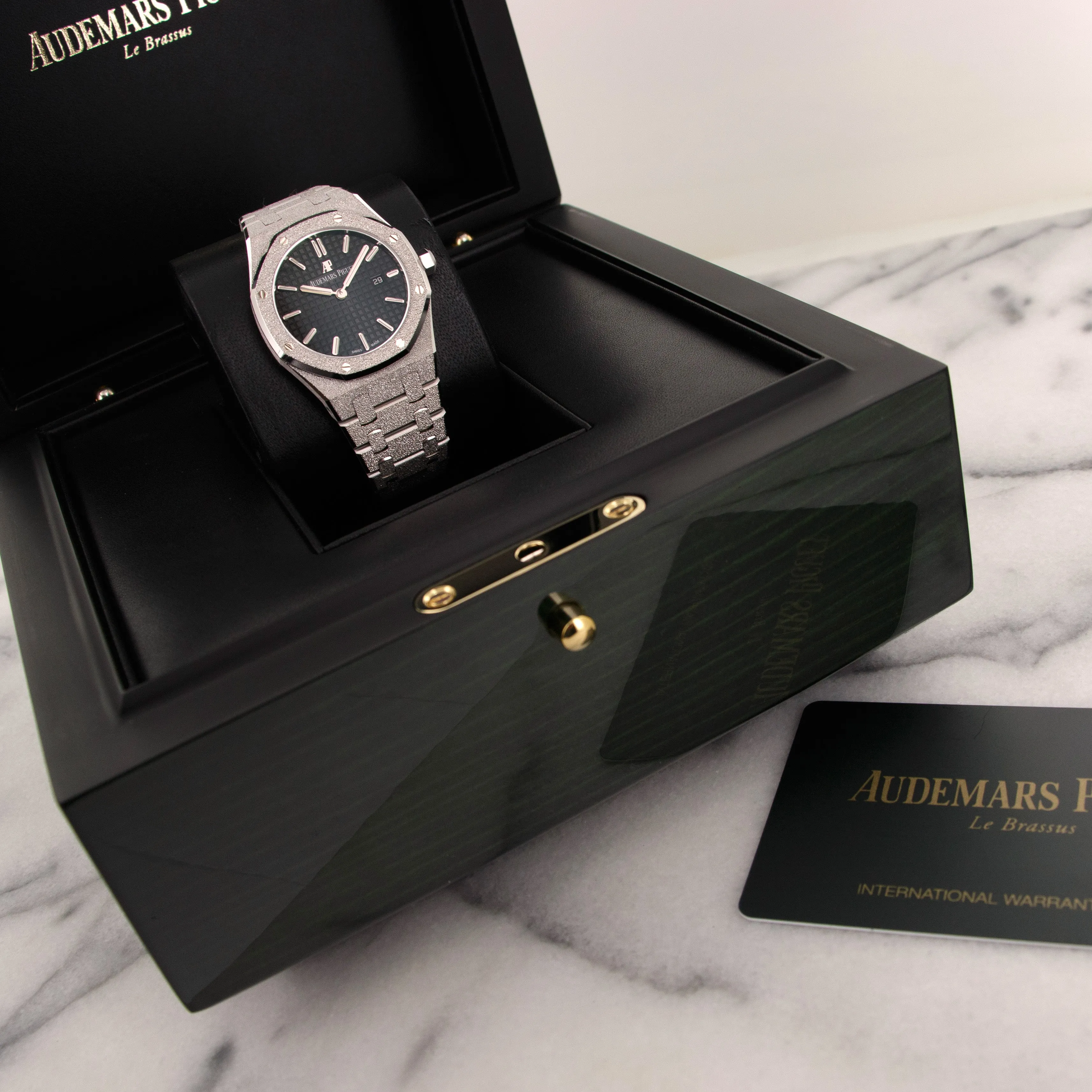 Audemars Piguet White Gold Frosted Royal Oak Watch