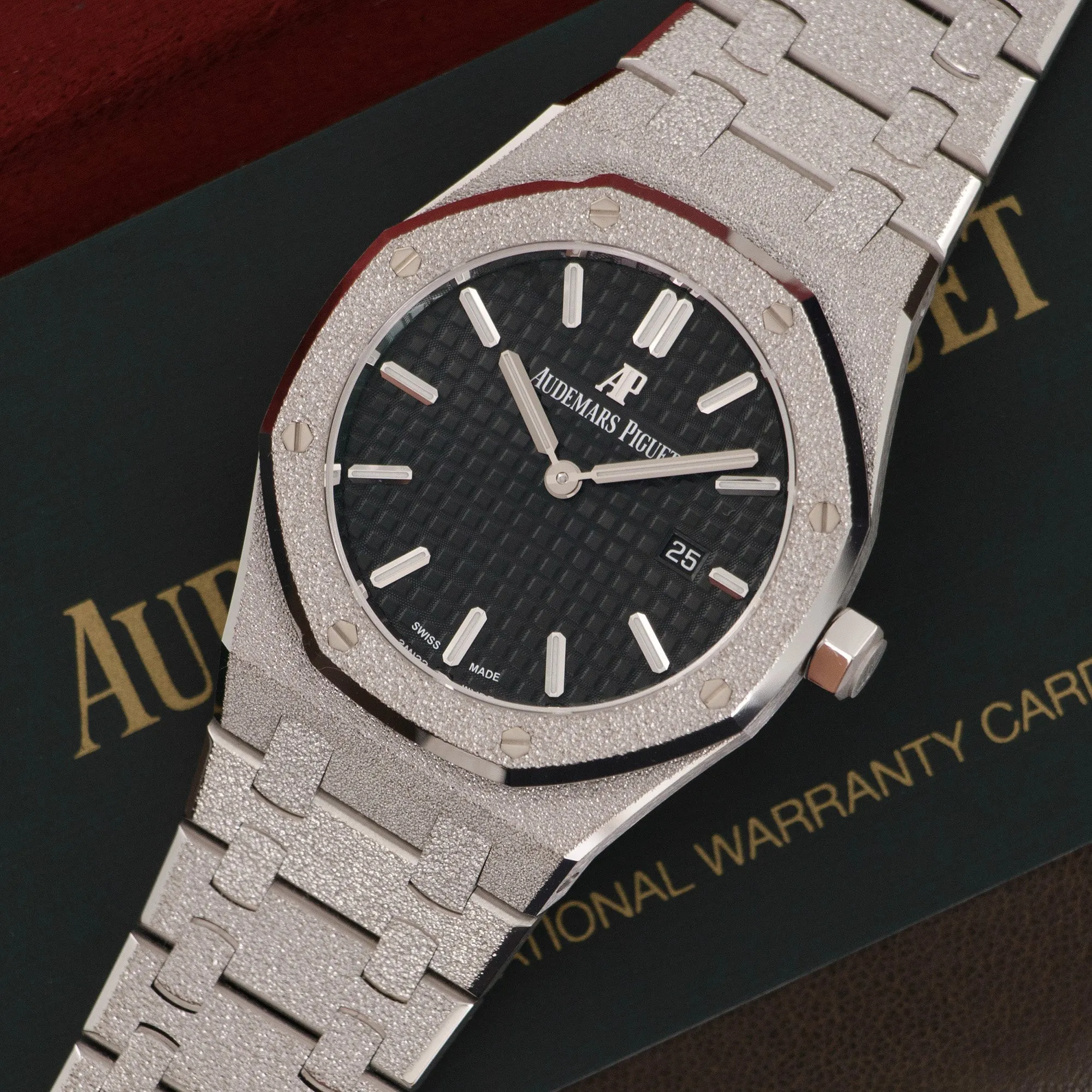 Audemars Piguet White Gold Frosted Royal Oak Watch