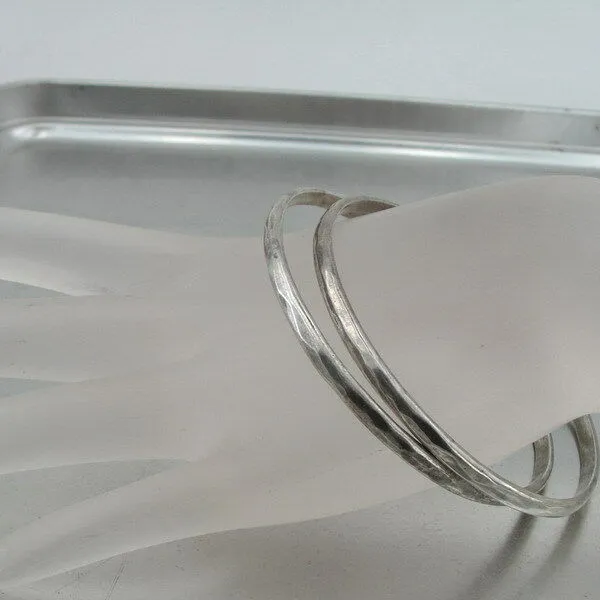 Bangle Bracelet 925 Sterling Silver hammered Handmade Gift Hadar Designers  () 3