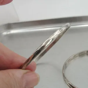 Bangle Bracelet 925 Sterling Silver hammered Handmade Gift Hadar Designers  () 3