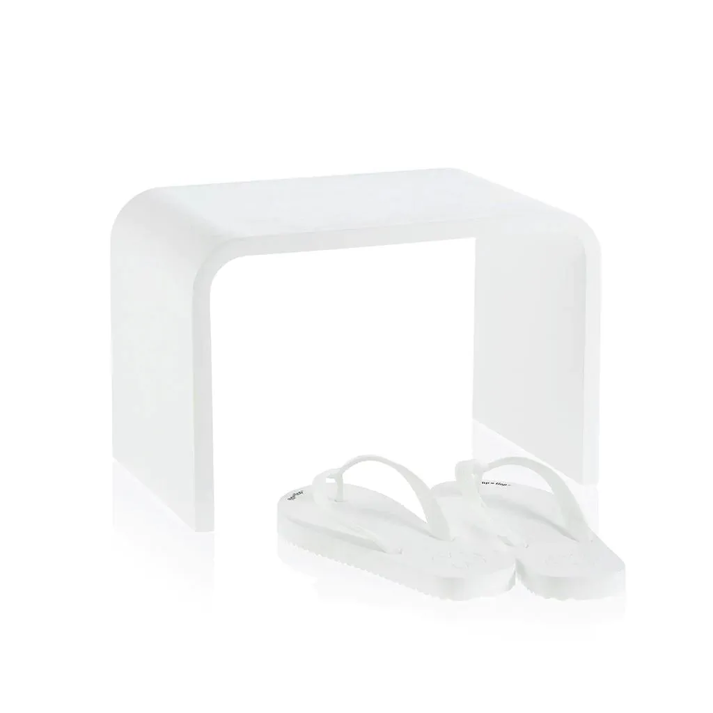 Bella Shower Seat - Floor Standing - 17" Solid Surface/Matte White (Final Sale)