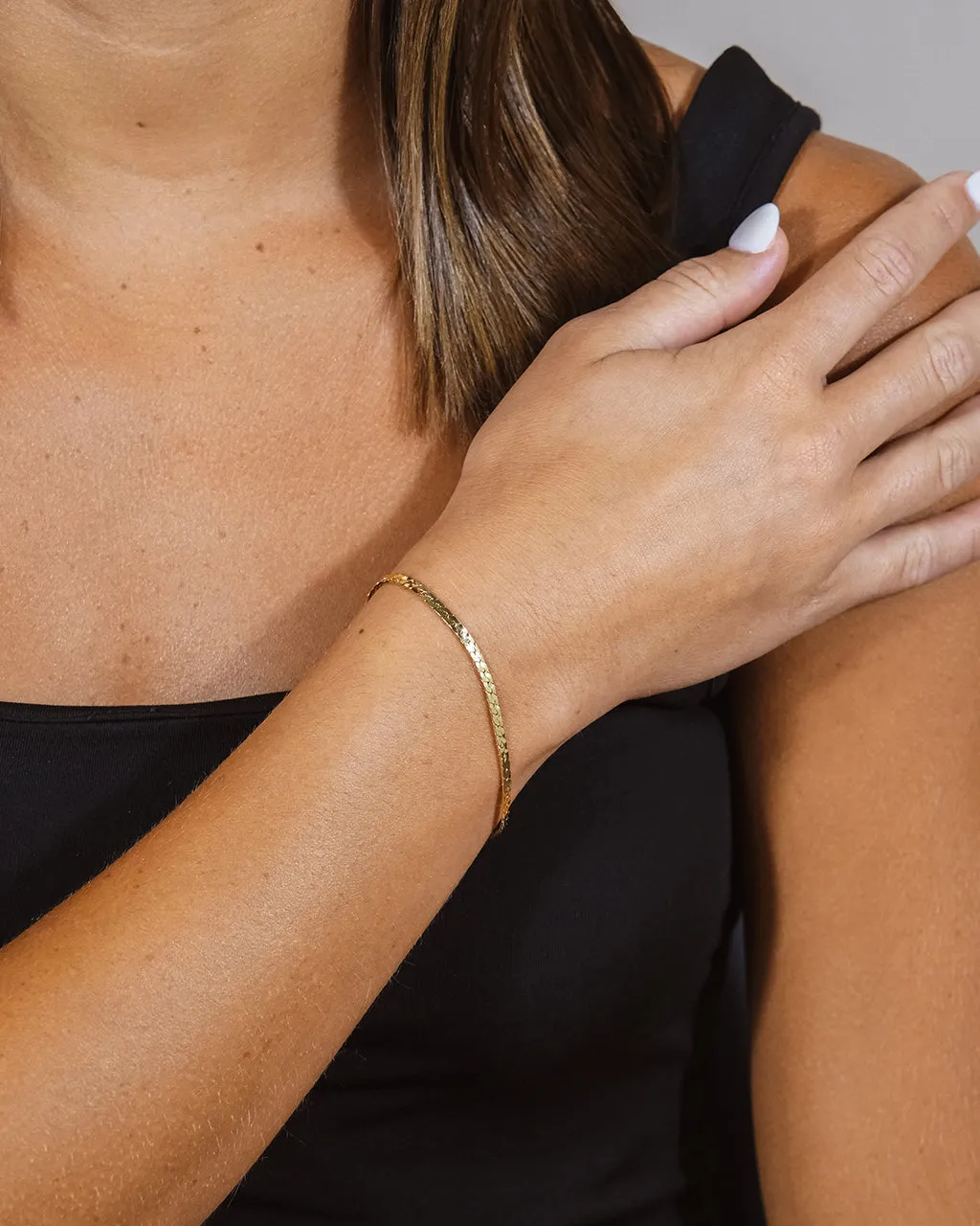Bentley Flat Herringbone Chain Bracelet