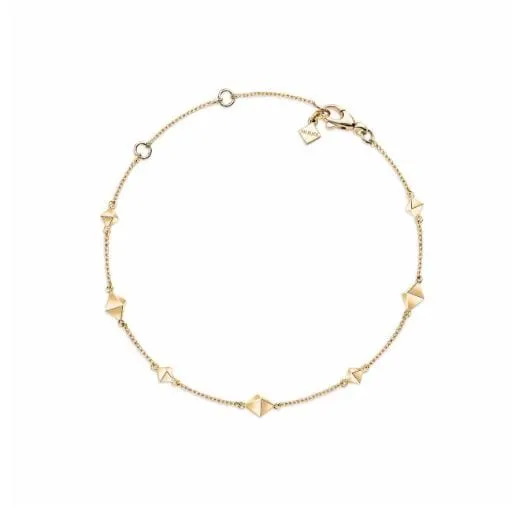 Birks 18K Yellow Gold Rock and Pearl Station Bracelet