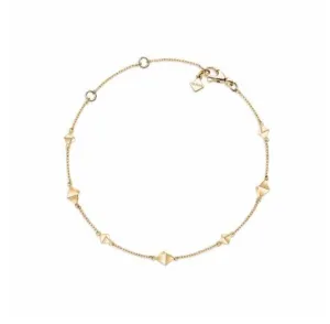 Birks 18K Yellow Gold Rock and Pearl Station Bracelet
