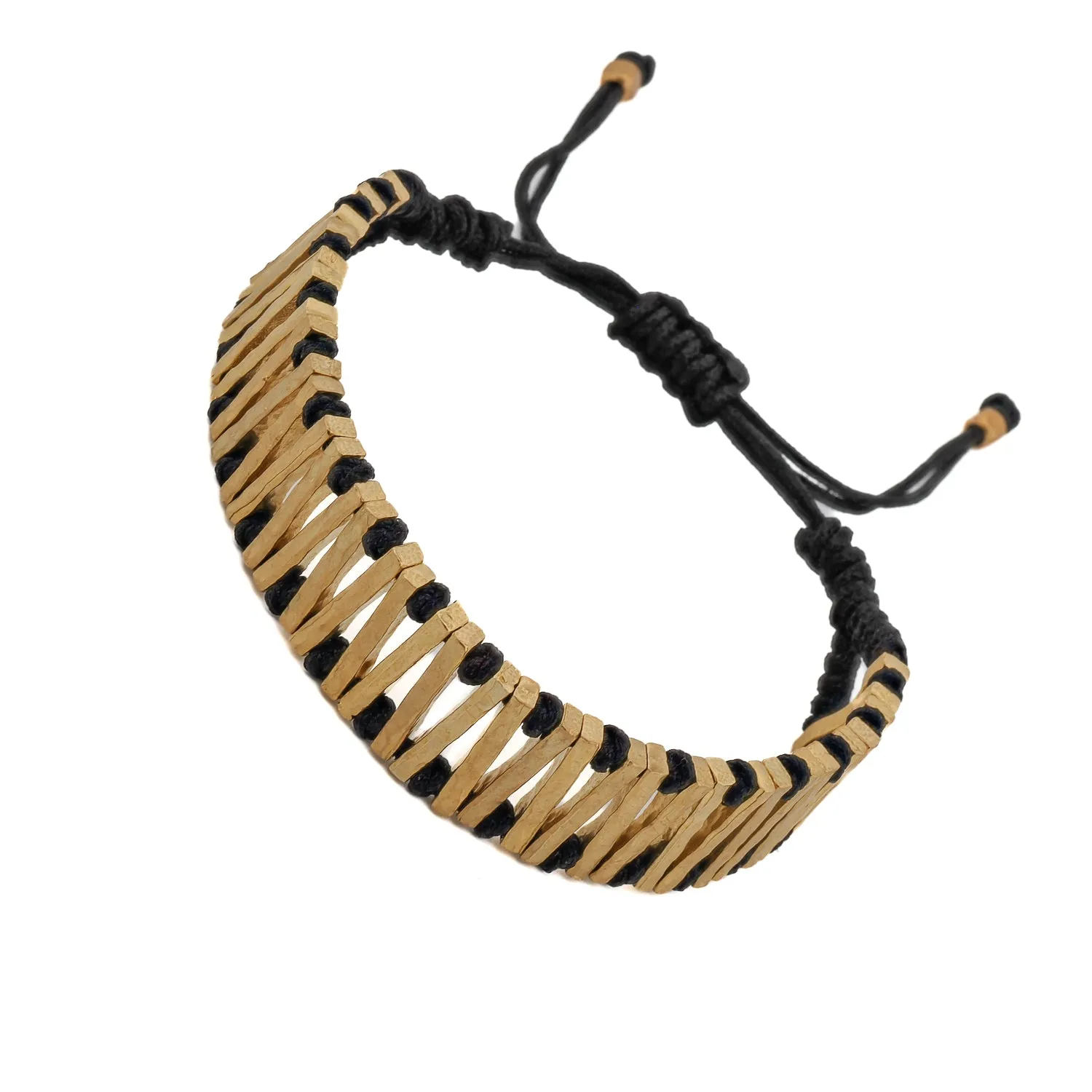 Black & Gold Woven Unisex Adjustable Bracelet