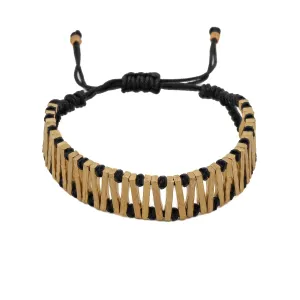 Black & Gold Woven Unisex Adjustable Bracelet