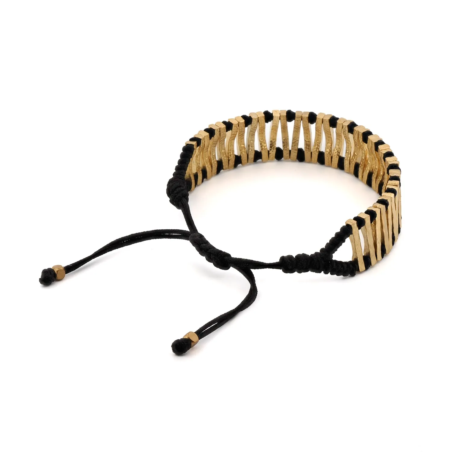 Black & Gold Woven Unisex Adjustable Bracelet