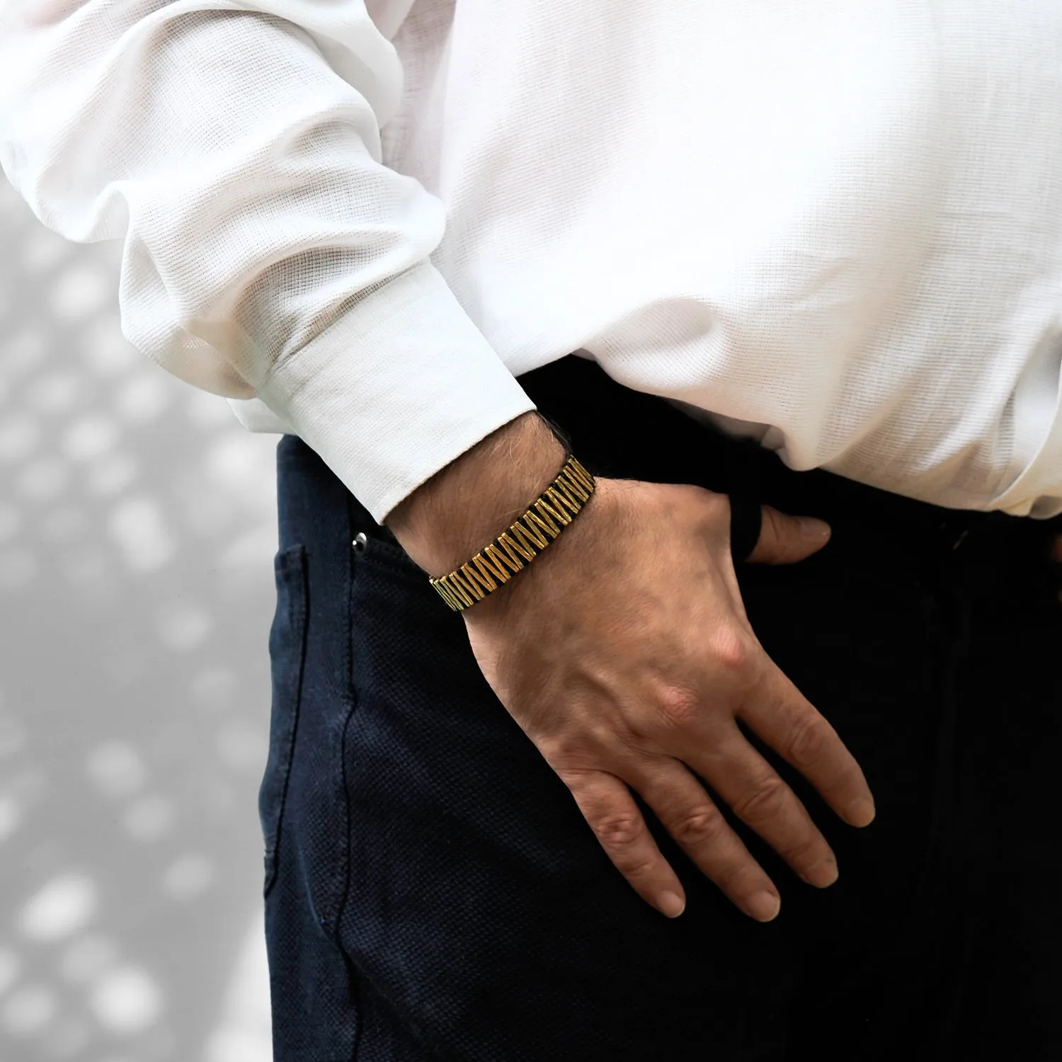 Black & Gold Woven Unisex Adjustable Bracelet