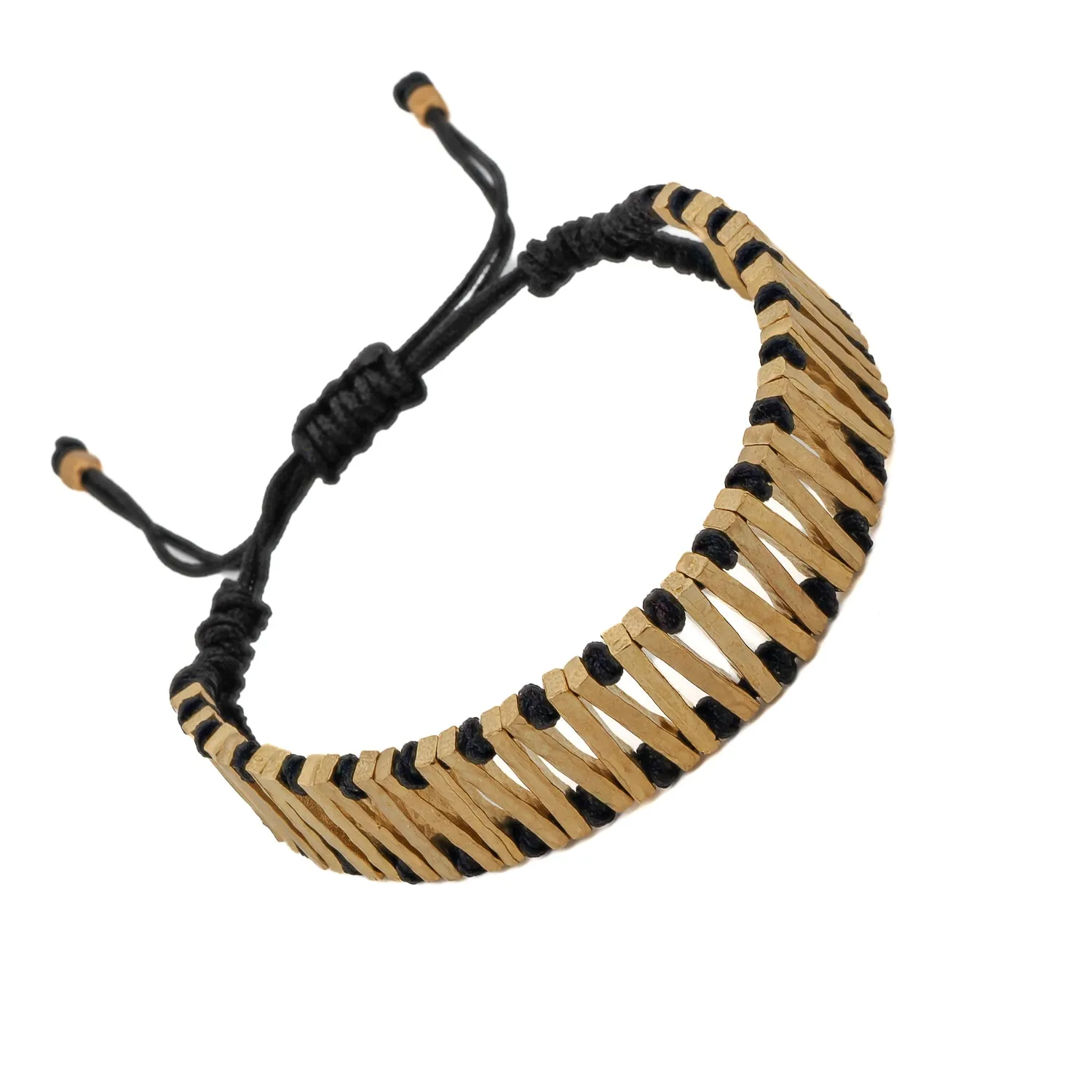Black & Gold Woven Unisex Adjustable Bracelet