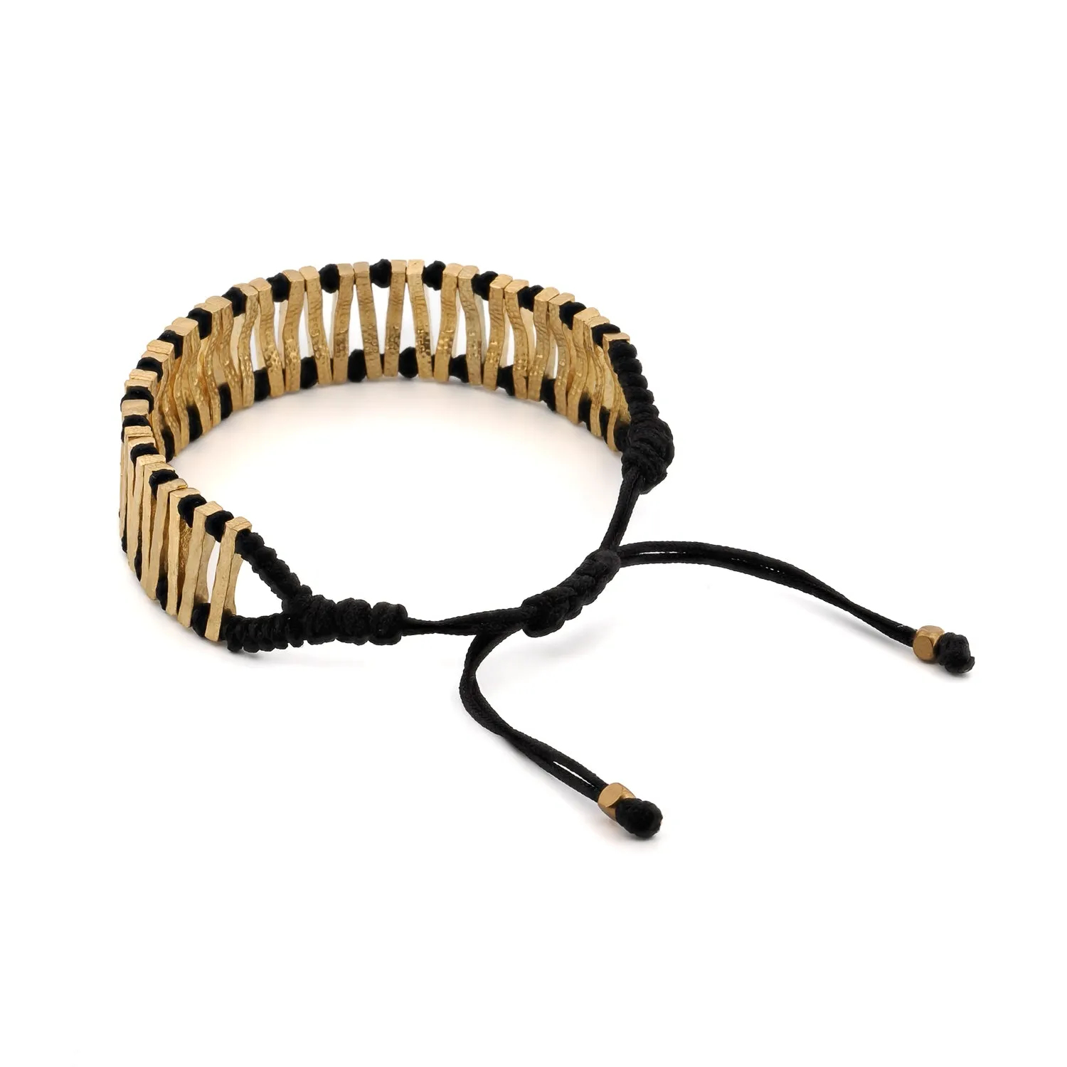 Black & Gold Woven Unisex Adjustable Bracelet