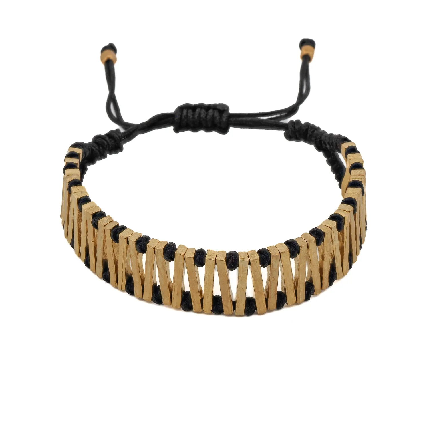 Black & Gold Woven Unisex Adjustable Bracelet