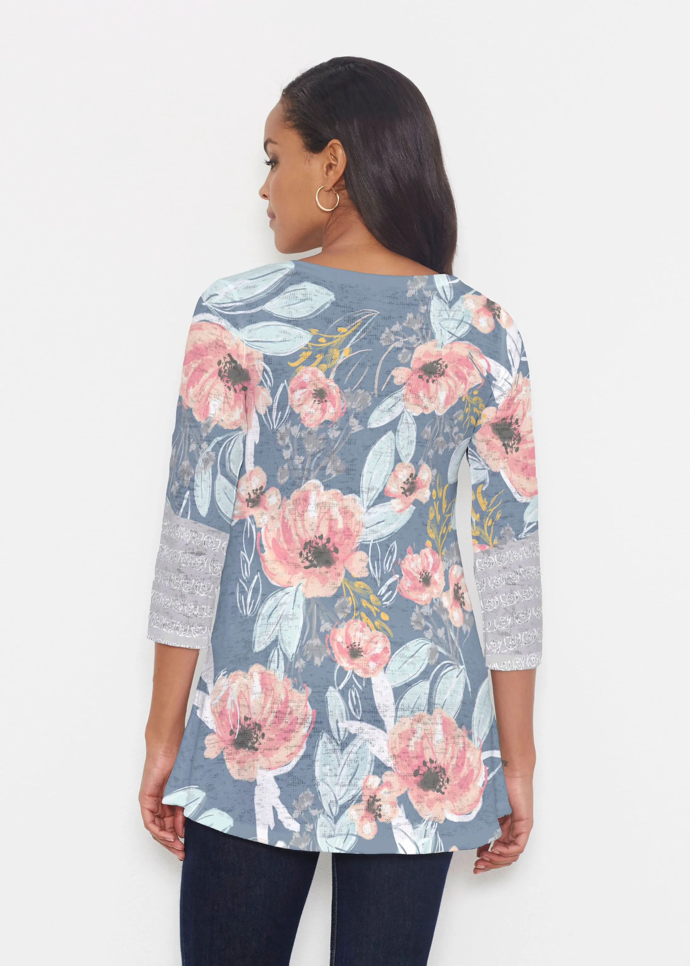 Blossoming Blooms (16226) ~ Katherine Hi-Lo Thermal Tunic